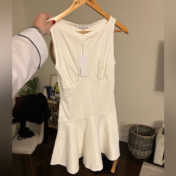 Reformation Mayve Mini Dress in size XS, Flor Di Latte (NWT) - Picture 6 of 6